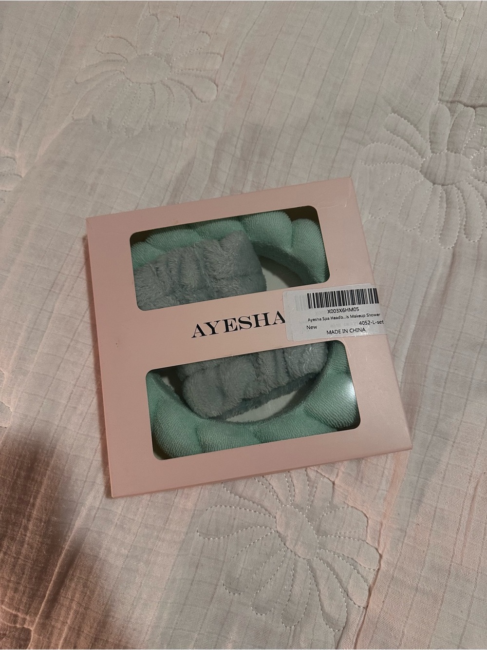 Ayesha Mint Green Plush Headband Set